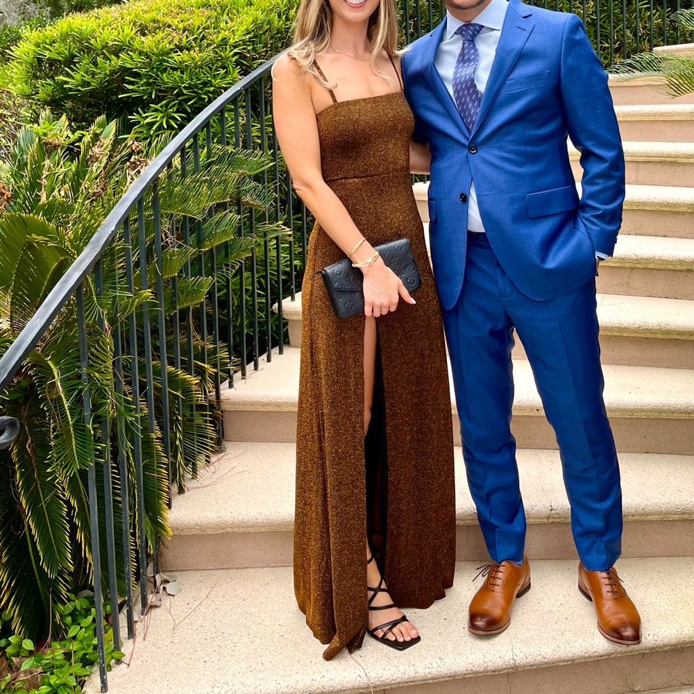 RHEANNON SPLIT Mesh Maxi Dress